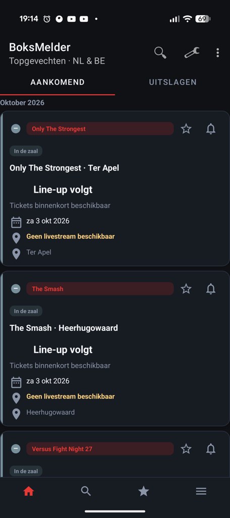 Zaalevenementen zonder livestream in NL